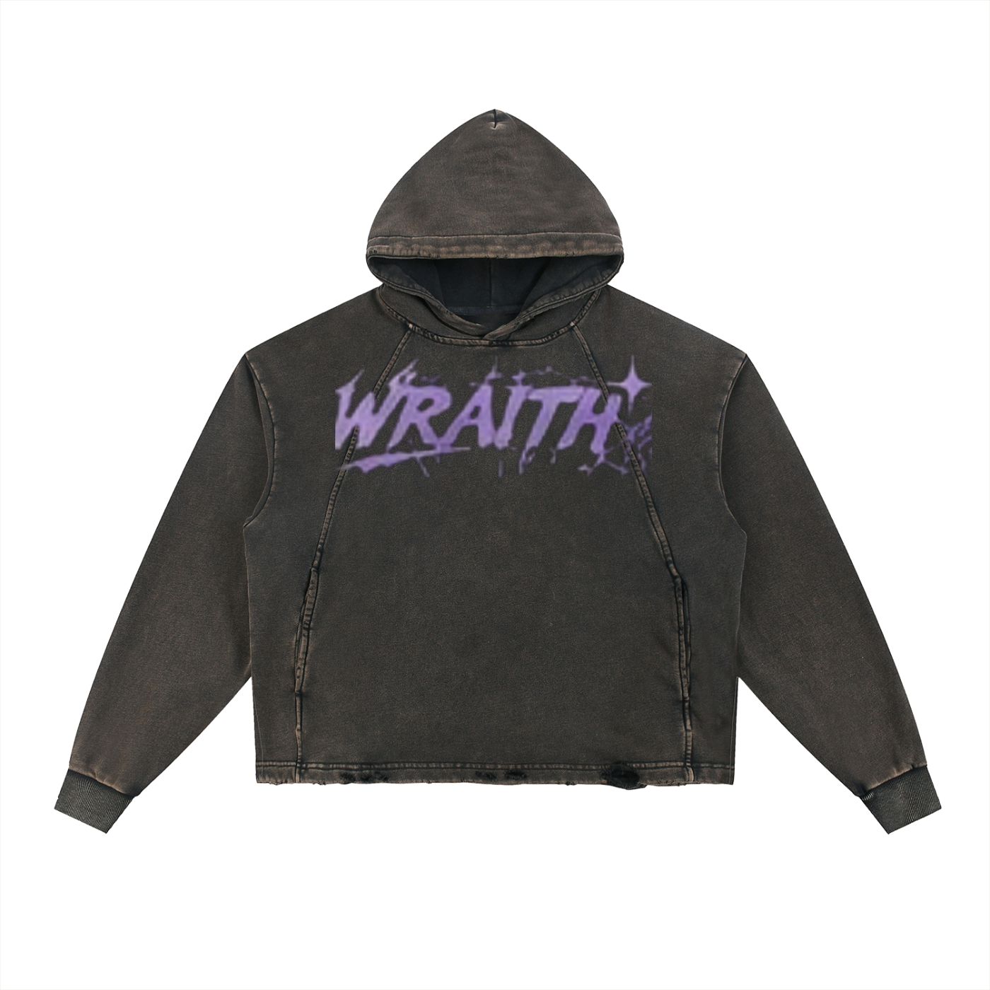 Vintage Washed Frayed-Hem Hoodie
